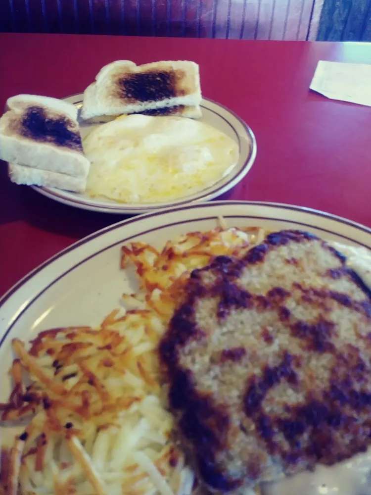 Chicken Fried Steak Hash Browns and Eggs
